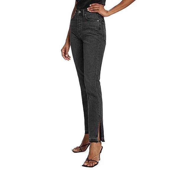 EB DENIM Women's Slit Hem High-Rise Straight Leg Jeans Size 25 In Grade School - Picture 2 of 13